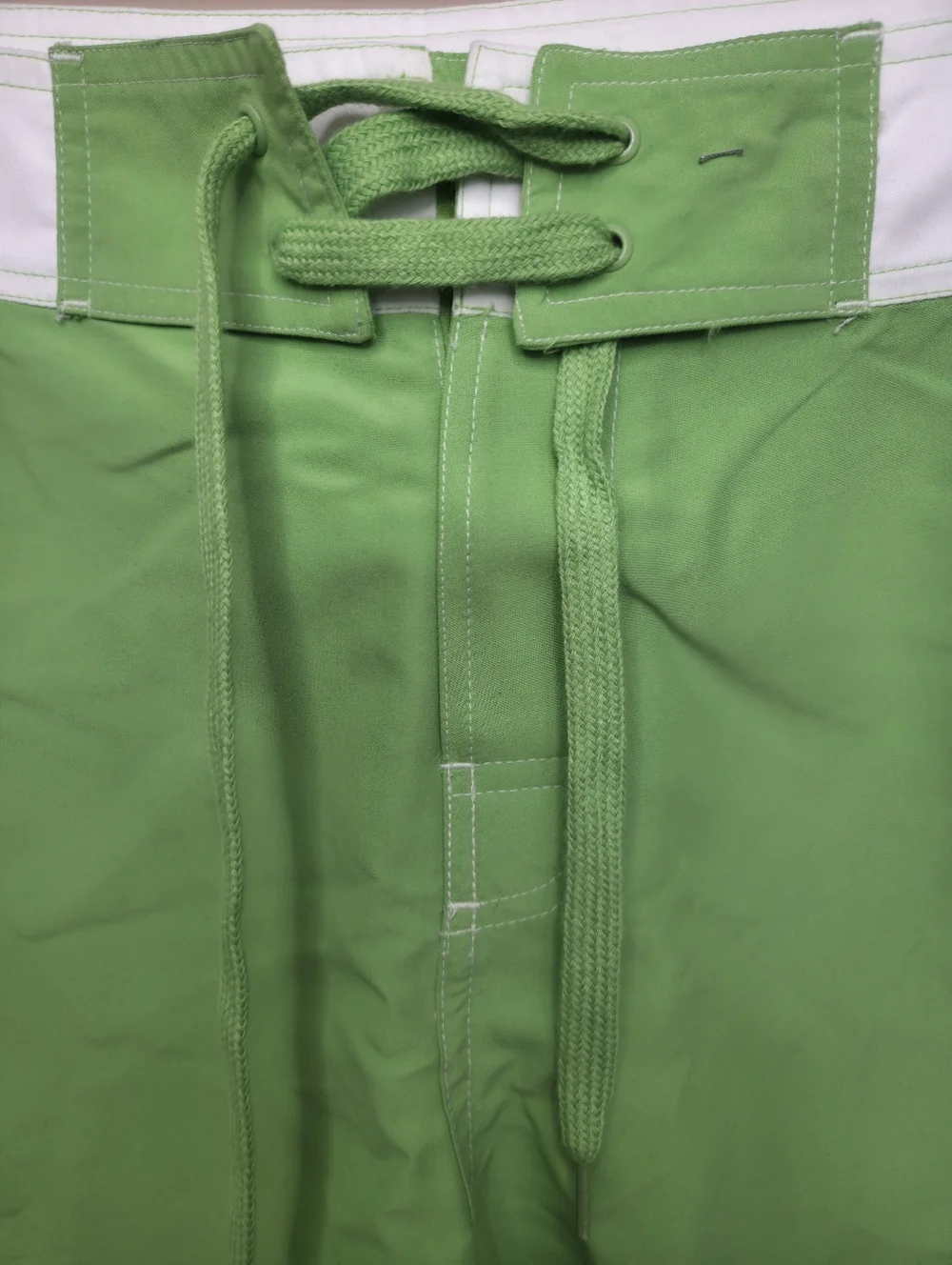 Ing Green and White Panel Swim Shorts with Lace Waist 13. Unisex